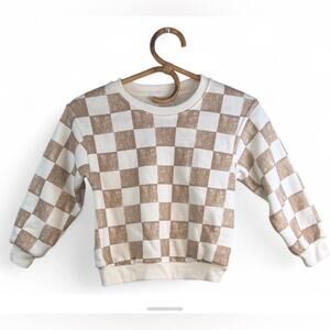 Grayson Mini Checkered Brown and White Sweatshirt size 5T